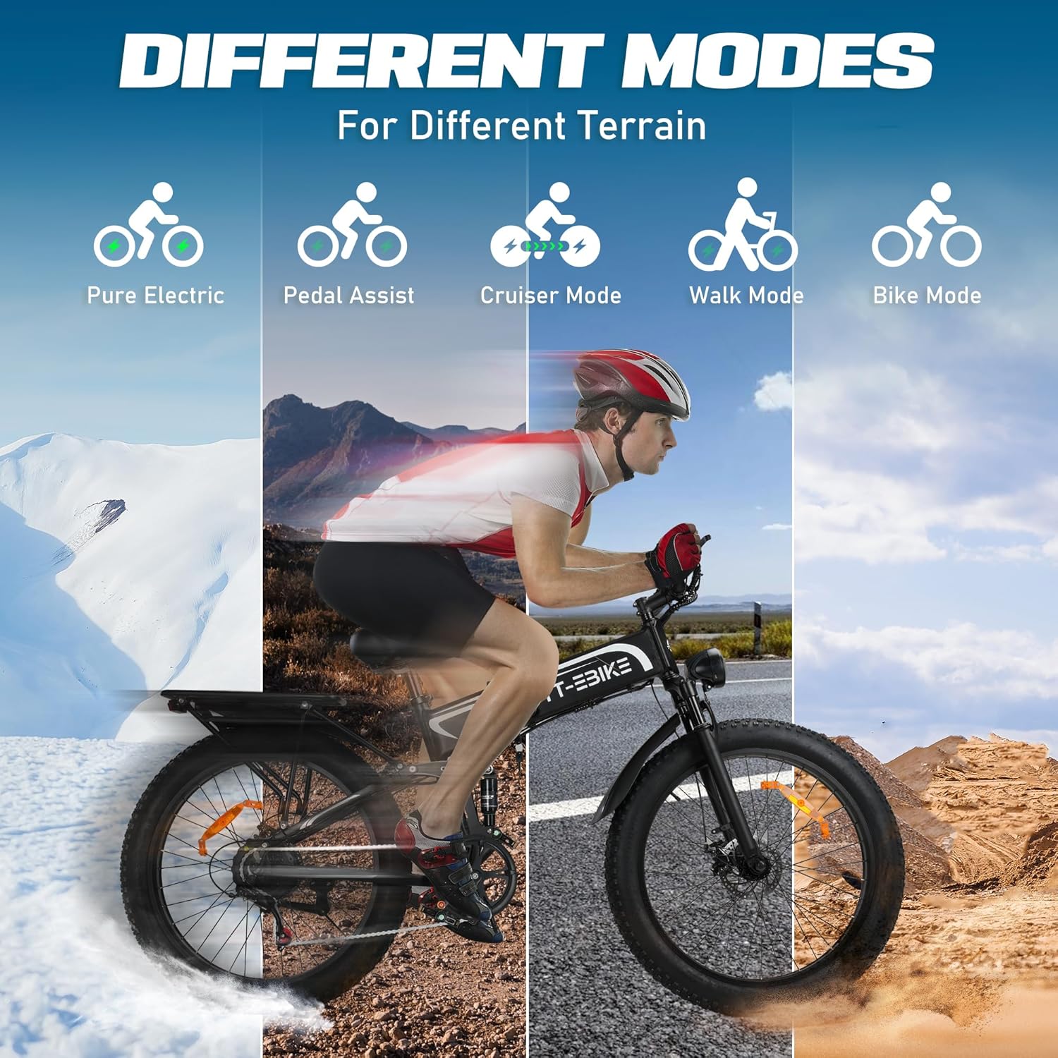 TT-EBIKE 2350W Folding Electric Bike Adults 28MPH with 52V 23AH Battery, 26x4 Fat Tire All Terrain Ebikes, Full Suspension E Bike, SHM 7-Speed Gear Electric Bicycle