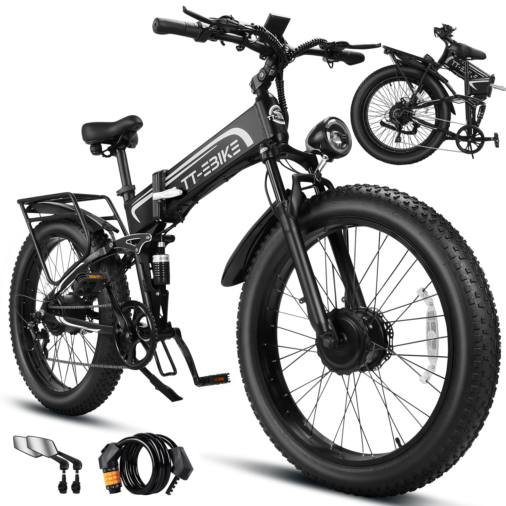 10150W Dual Motor Electric Bike for Adults 42MPH with 60V30A, 26x4 Fat Tire All Terrain Ebikes, Full Suspension E Bike, SHM 7-Speed Gear Electric Bicycle ebike