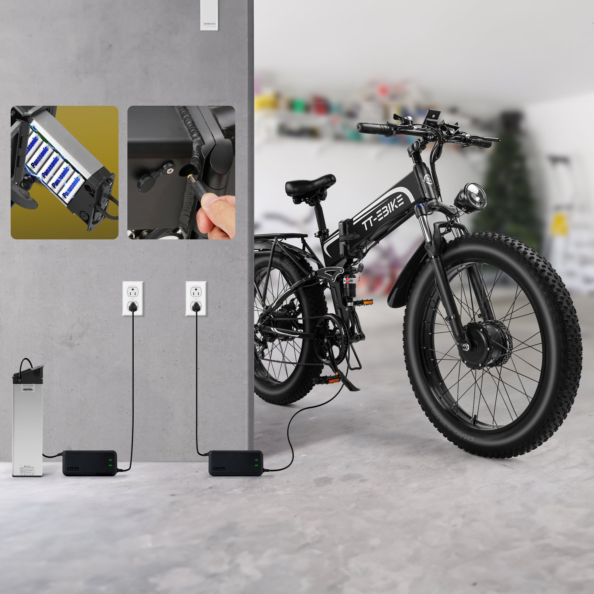 TT-EBIKE 54.6V 2A Charger for 48V eBike Battery 1.0/2.0/3.0,Input Voltage AC120V 2.1mm DC Plug Power Adapter