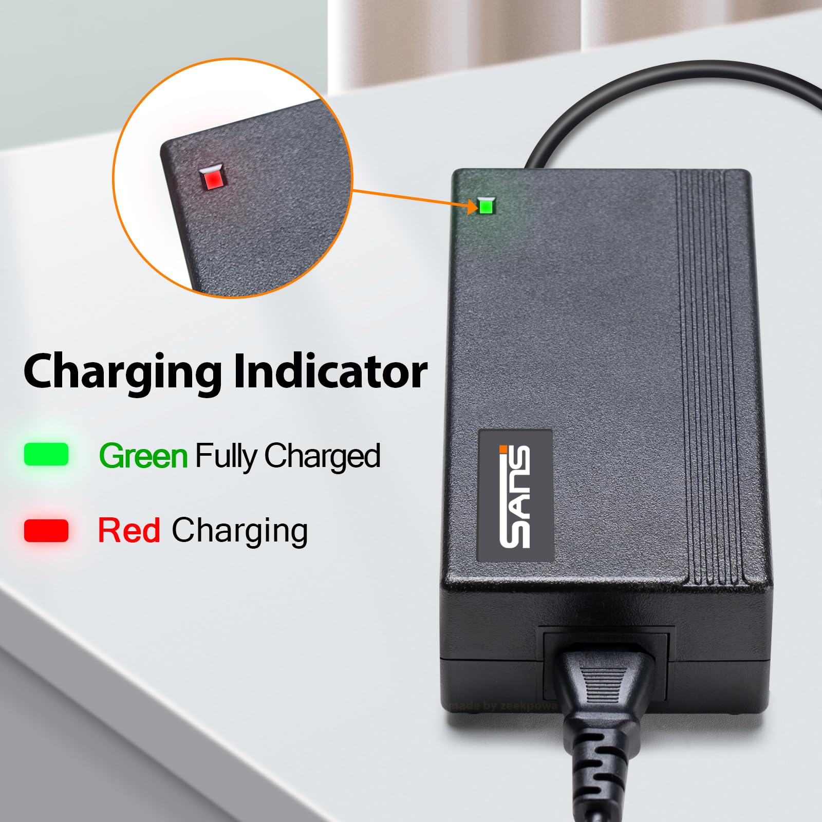 TT-EBIKE 54.6V 2A Charger for 48V eBike Battery 1.0/2.0/3.0,Input Voltage AC120V 2.1mm DC Plug Power Adapter
